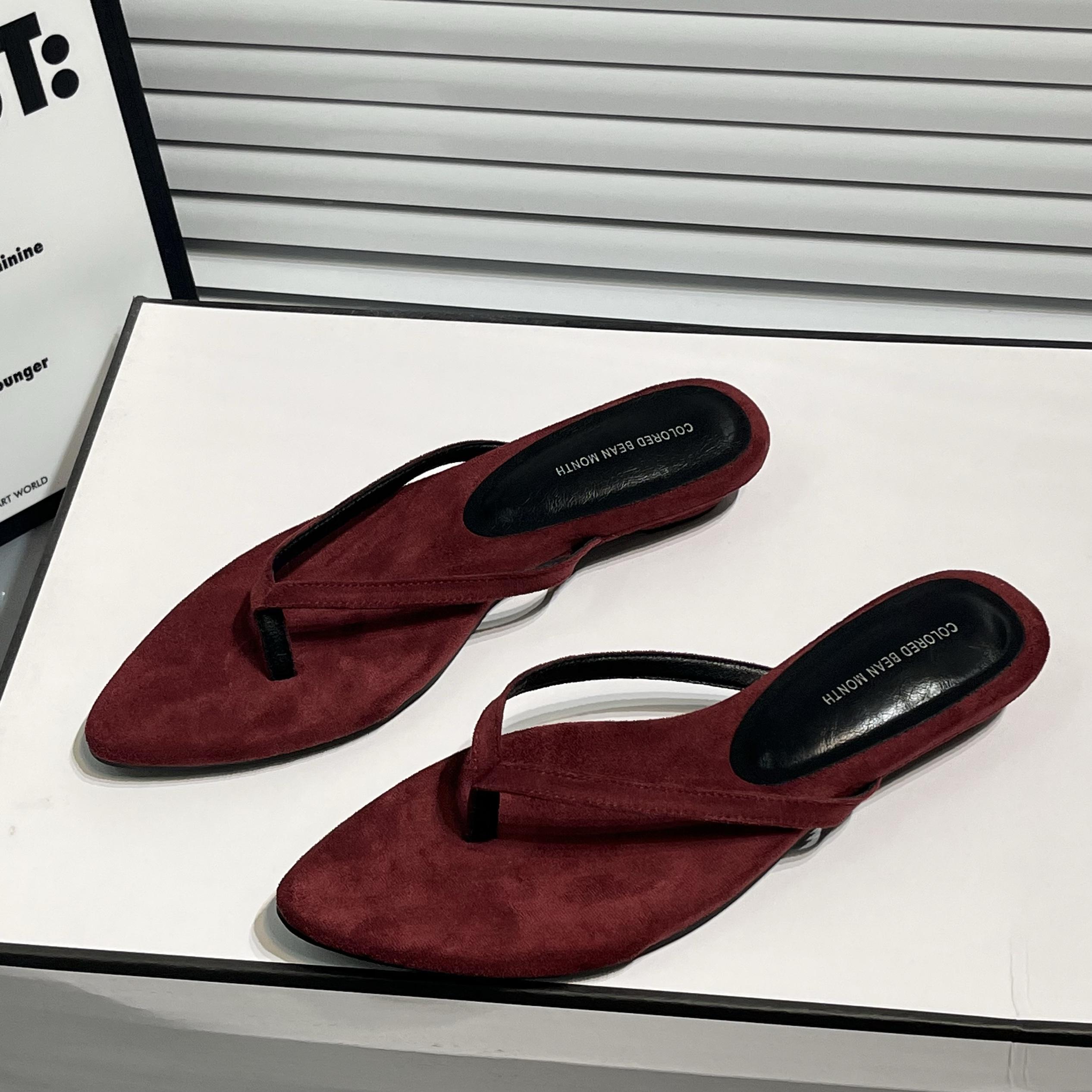 

Fashion Designer Woman Flat Slippers Luxury Designer Sandals Casual Bottom Slippers Summer Women Sandals New Shoes for Women 38 вино красного