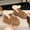 Fleece Snow Boots Women's 2026 New Winter Thickened Warm Wool Cotton Shoes Thick-soled Versatile Height-increasing Short Boots