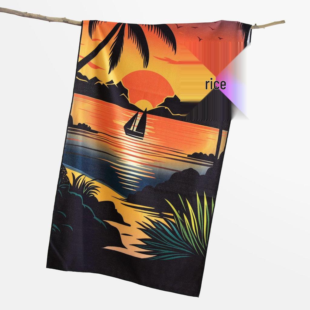 Superfine Fiber Extra-Large Absorbent Beach Towel with Reactive Printing