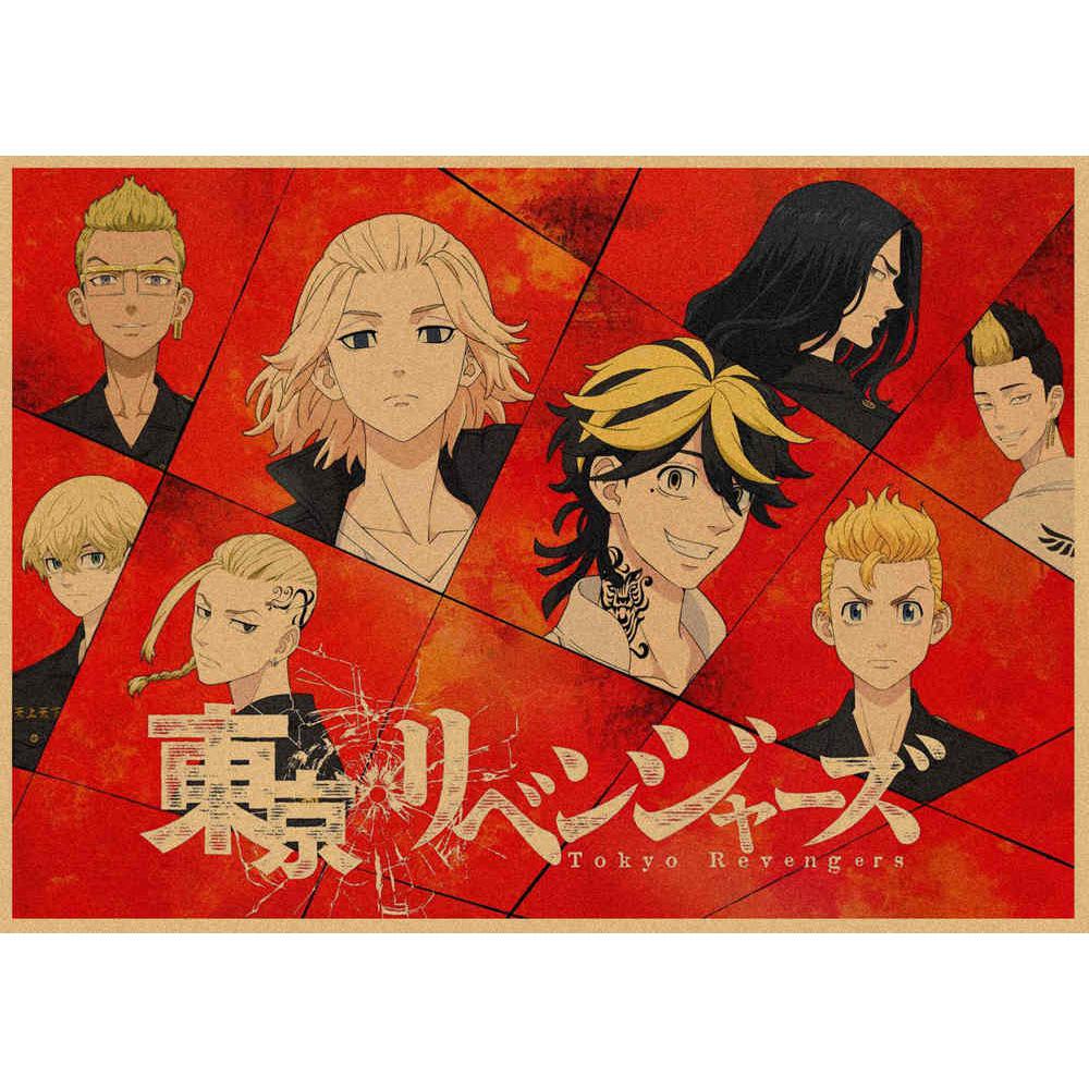 

Tokyo Revengers Retro Kraft Paper Poster: Path of Rebirth 29.7X42cm (A3 size)