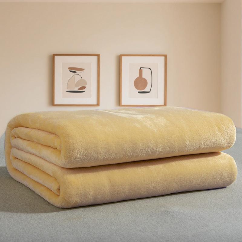 Solid Color Coral Fleece Blanket Winter Flannel Bed Sheet Four Seasons Universal Office Nap Throw Blanket