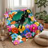 Black Cat in Basket blanket Personalized Name Flannel Blanket Soft Cozy Plush Throw for Sofa Bed Lightweight Home Decor