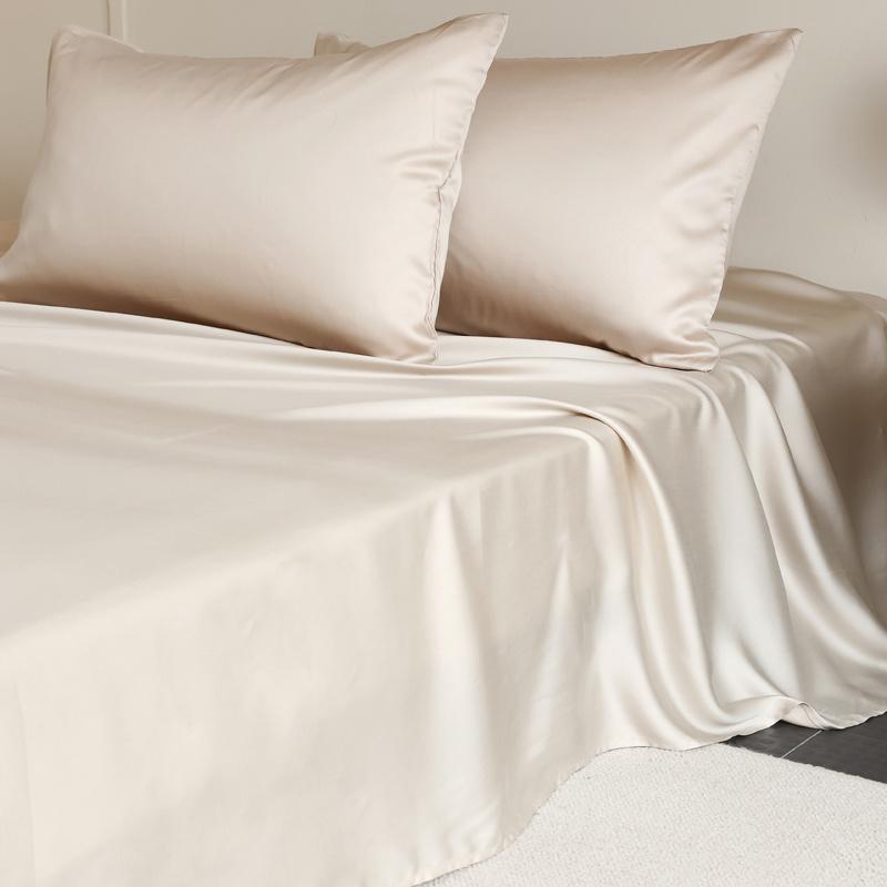 1PC Mulberry Silk Flat Sheet Luxury Smooth Bed Sheets Top Sheet Single Double King Queen Size Couple Bed Linen Soft Bedspreads