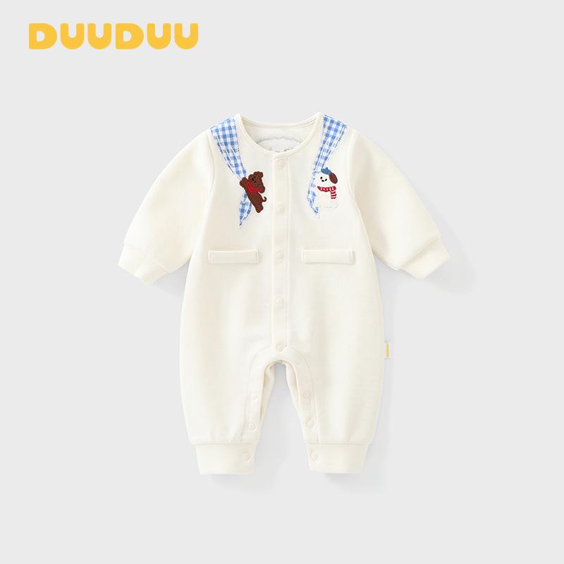 

DUUDUU 2026 Spring Collection Newborn Snap Crotch Bodysuit: Class A Crawling Jumpsuit for Babies. 66cm (1-3 months, under 13 lbs) абрикосовий