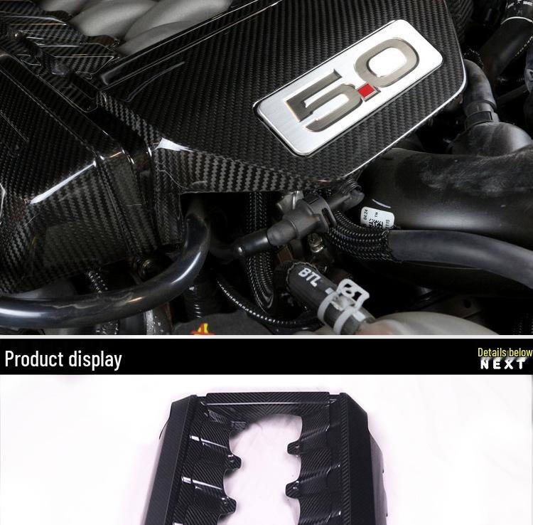 Dry Carbon Engine Cover Hood for 2015-2017 Ford Mustang 5.0