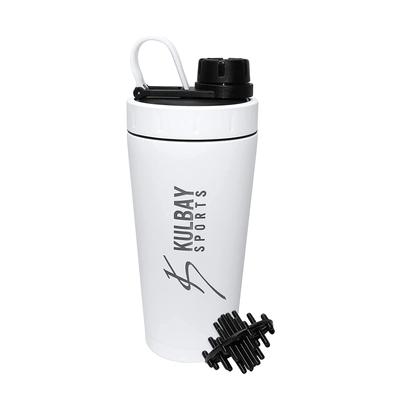 Kulbay Sports STEEL Insulated 650ml Stainless Steel Vacuum Protein Shaker Shaker Bottle 18oz Shaker Bottle with Ball (Approx. 500ml)