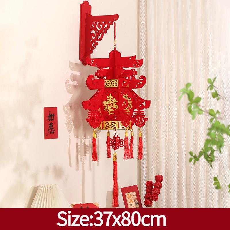 Chinese New Year Lanterns Decoration 2026 Lunar New Year Lanterns Spring Festival Red Lantern with Tassel Wedding Party Supplies