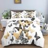Butterfly Duvet Cover Set King Queen Full Cute Red Butterfly Insect Pink Flowers for Kids Boys Girl Teen Polyester Bedding Set