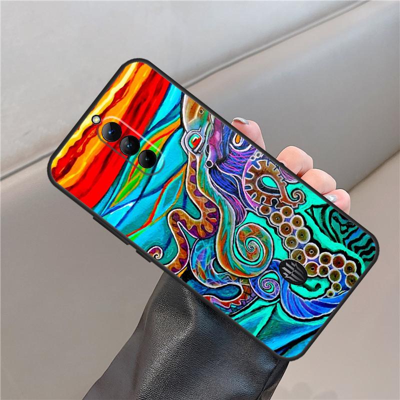 Octopus Ocean Aesthetic Case For ZTE Nubia Red Magic 11 10 9 8 8S 9S 10S Pro Plus 6S 7S 6 7 For RedMagic 10 Air Cover