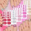 22tips Glitter Toe Nail Stickers Full Cover Nail Wraps Adhesive Toenails Decals for Women DIY Toenails Decals