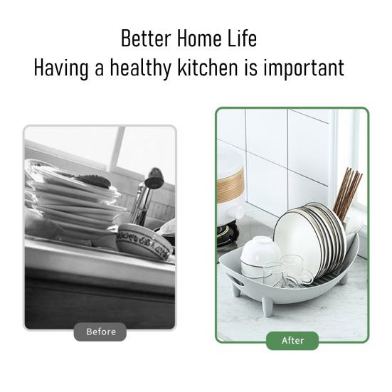 Countertop Dish Rack Plastic Dish Drying Rack Tableware Holder Bowl And Utensil Holder with Drainage for Kitchen Counter Sink