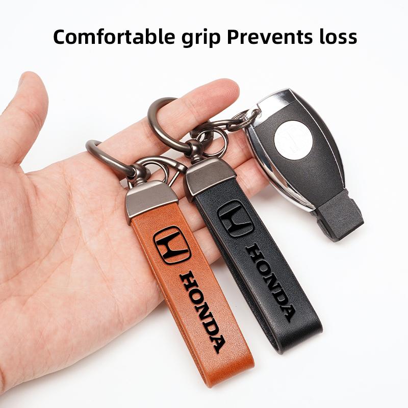 3D Retro Car Keychain Leather Key Chains Auto Accessories For Honda Civic FIT Accord Prelude CRV 5th City CRZ CRX Jazz HRV Pilot TO0