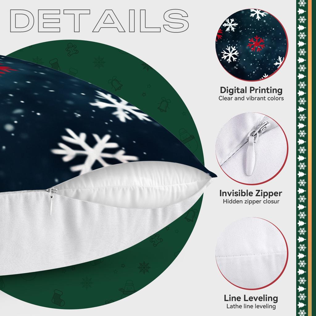 Snow Shadow Christmas Pillowcase Printed Polyester 40/45/50Cm Throw Pillowcover Decorative Sofa Cushion Pillowslip Home Decor