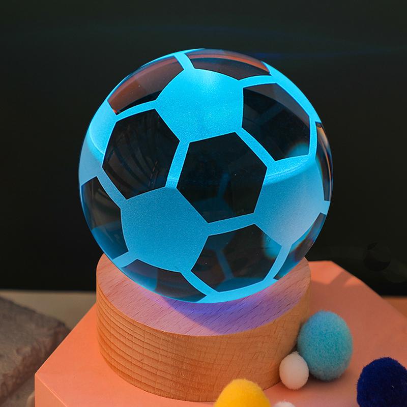 Crystal Ball Night Light - Football & Basketball Theme Desktop Ornament, Perfect Birthday Gift for Boyfriend