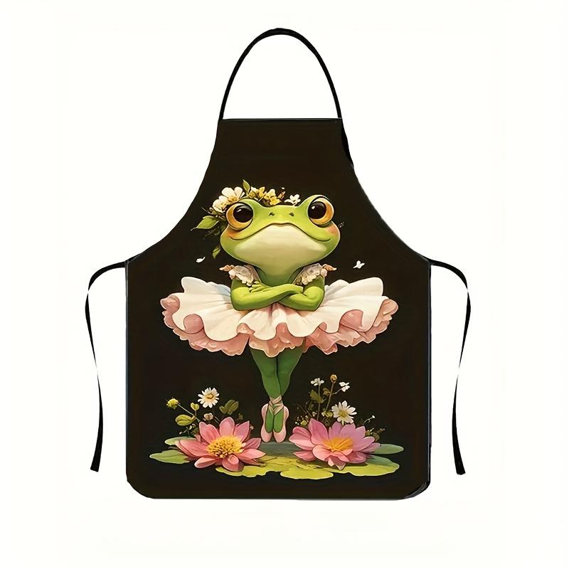 1pc Ballet Frog Apron with Ballerina & Frog - Kitchen Apron Suitable for,, Dance Classes, Uniforms, Ballet-Themed Outfits