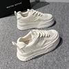 New Muffin Thick-soled Inner Height-increasing Women's Shoes, Summer Mesh Breathable Thin Little White Shoes, Casual Sports Board Shoes
