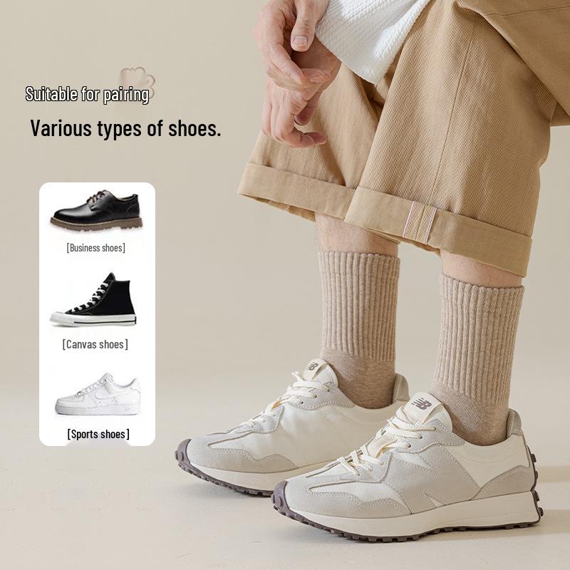 Chaussettes mi-mollet à cinq doigts pour hommes - Anti-odeur, Absorbantes la transpiration, Sans couture, Anti-boulochage, Pur coton, Automne/Hiver.