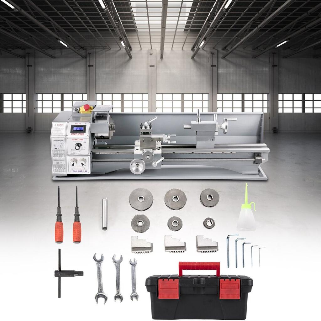 Mini Metal Lathe 750W Variable Speed Metal Lathe 50 to 3000Rpm Milling Precision Lathe 220 x 600mm for Metal Metal Lathe for Counter Face Turning