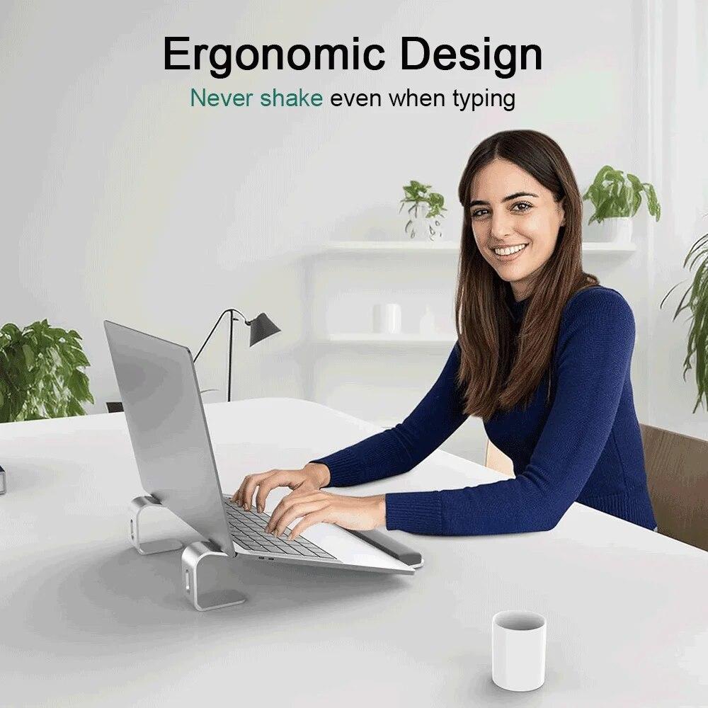 Ergonomic Laptop Stand Aluminum Alloy Laptop Stand Aluminum Portable Laptop Stand for Base with Wrist Pad