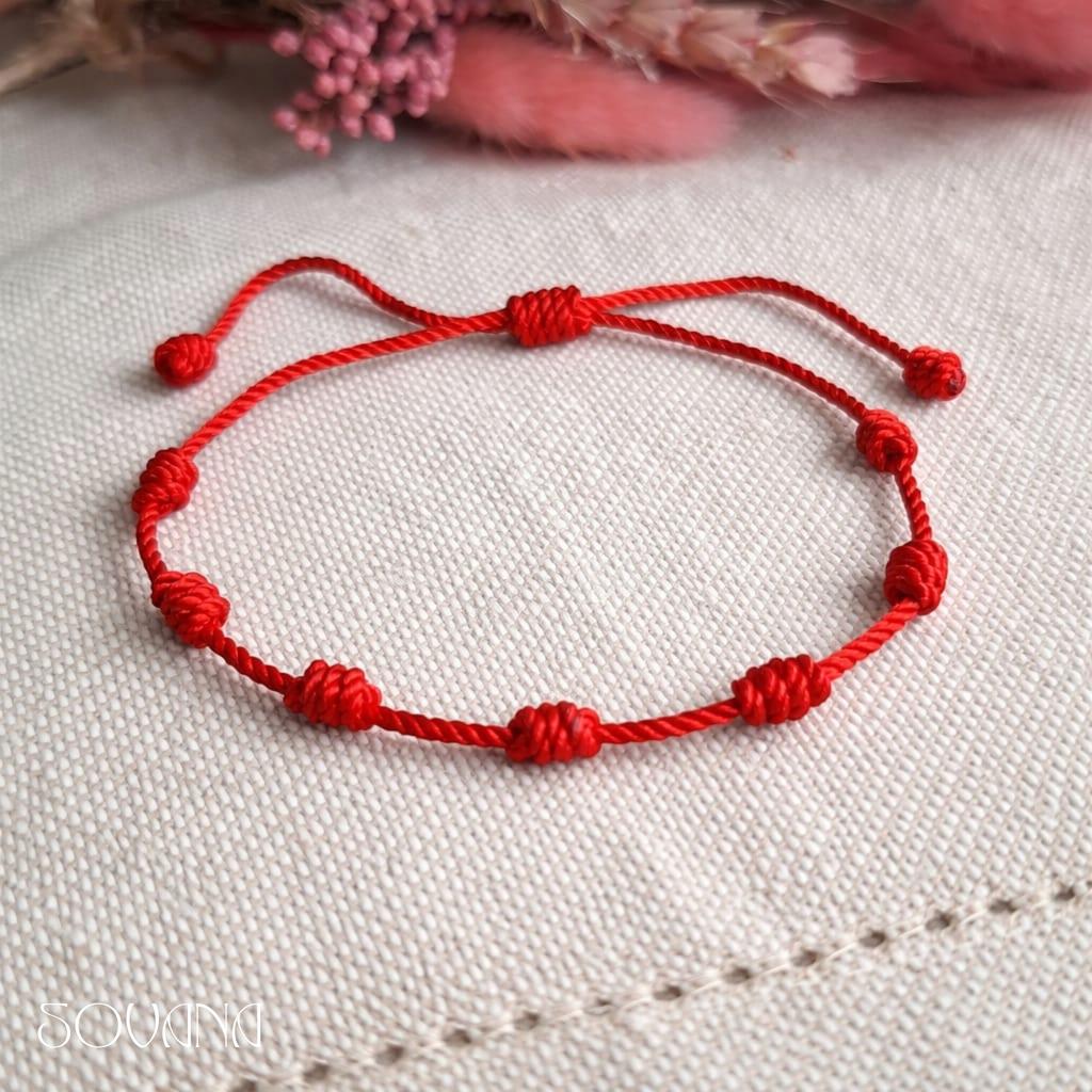 7 Knot Red String Kabbalah Amulet Protection Bracelet
