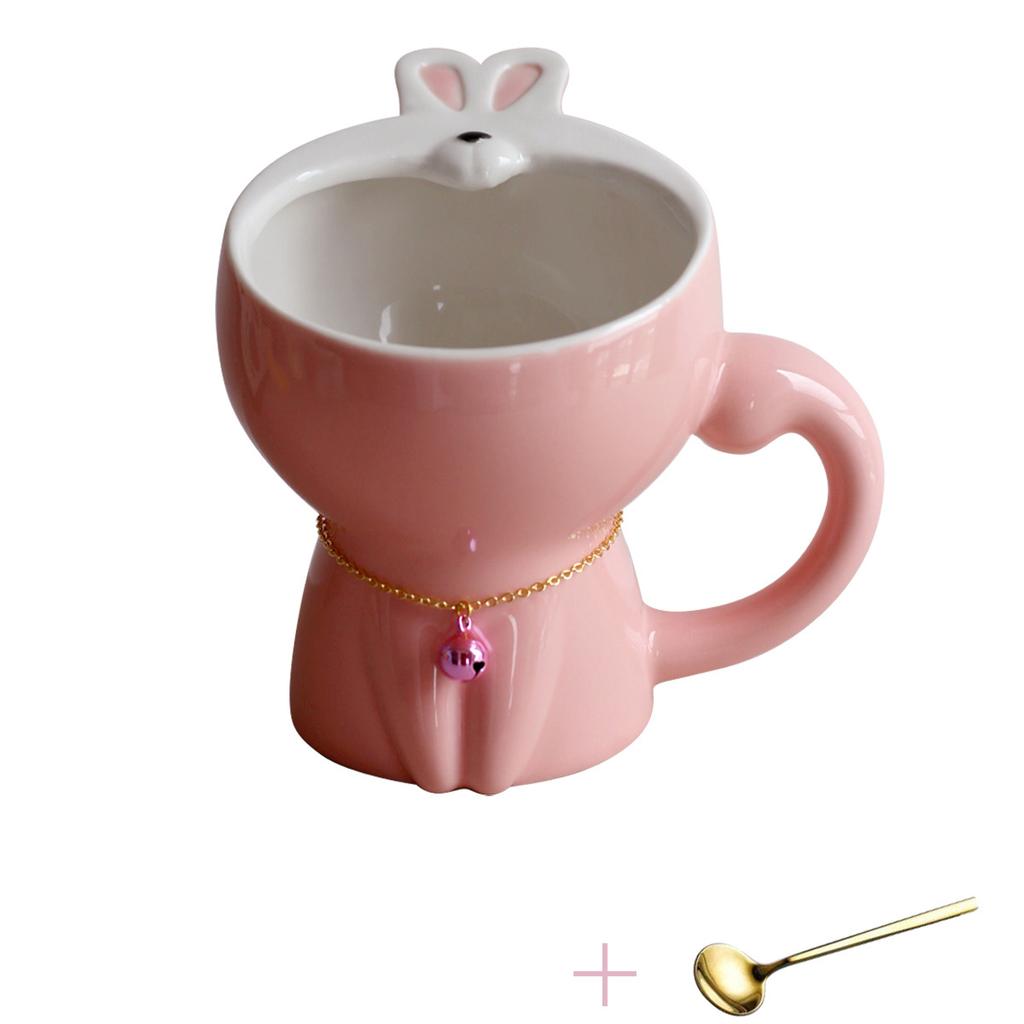 Cartoon Animal Open The Mouth Mug Ceramic Porcelain Cat Rabbit Bear Coffee Tea Mug With Handle Breakfast Cup