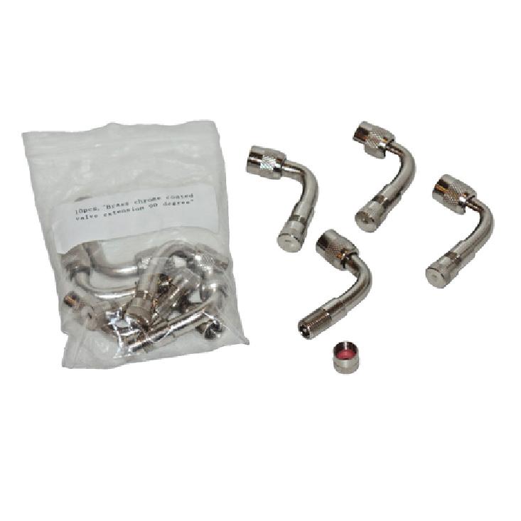 4 Kits Brass Tire Valve Stem Extension Chrome coated 45 Degrees