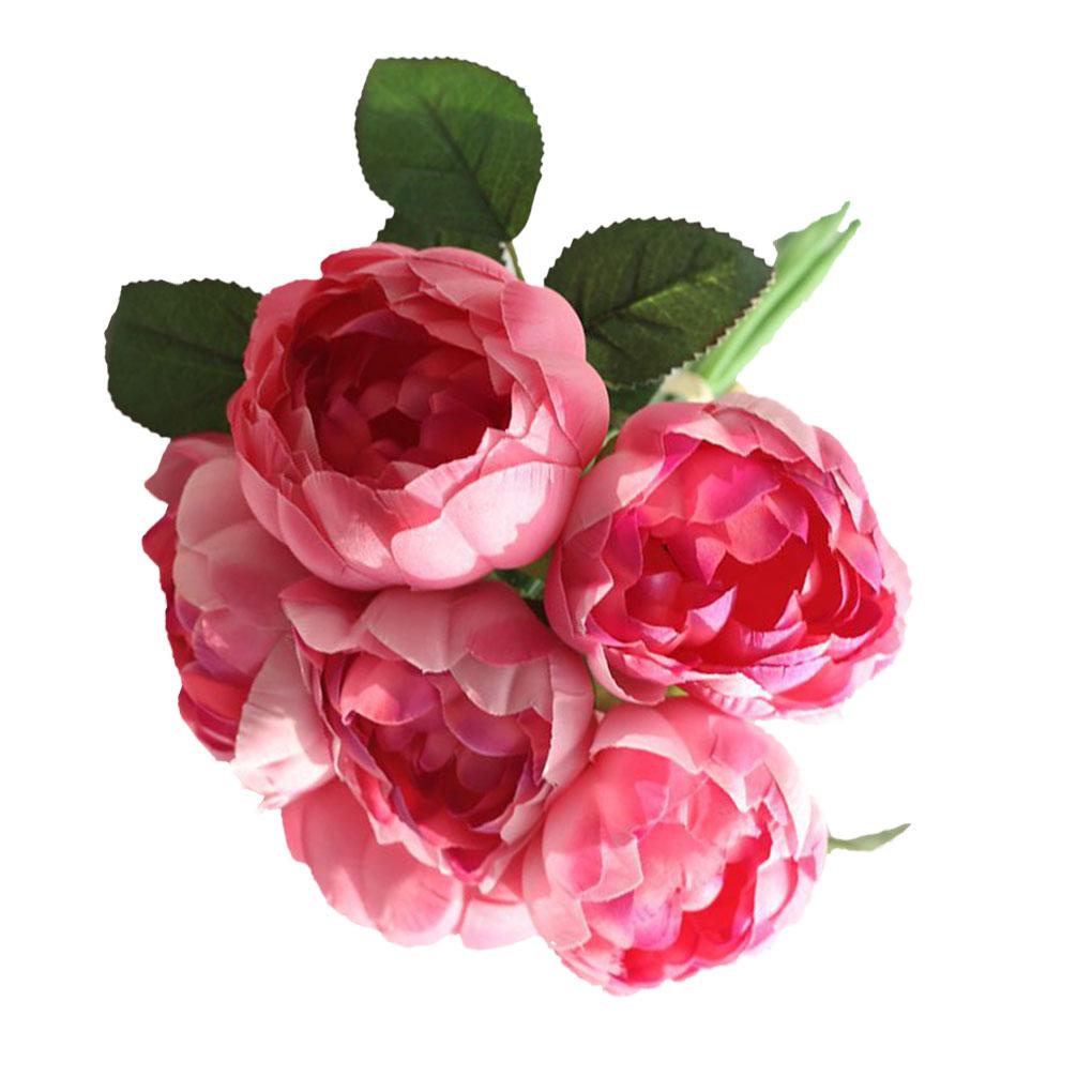 6 Heads Artificial Flower Indoor Floral Decoration Ceremony Flower Bouquet