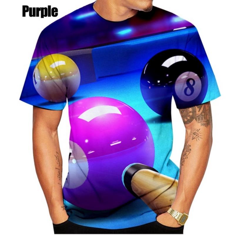 

Men and Women Summer 3d New Fashion Billiards New T-shirt Games Ball Cue Pool Player Cool Designe Print Top 4XL