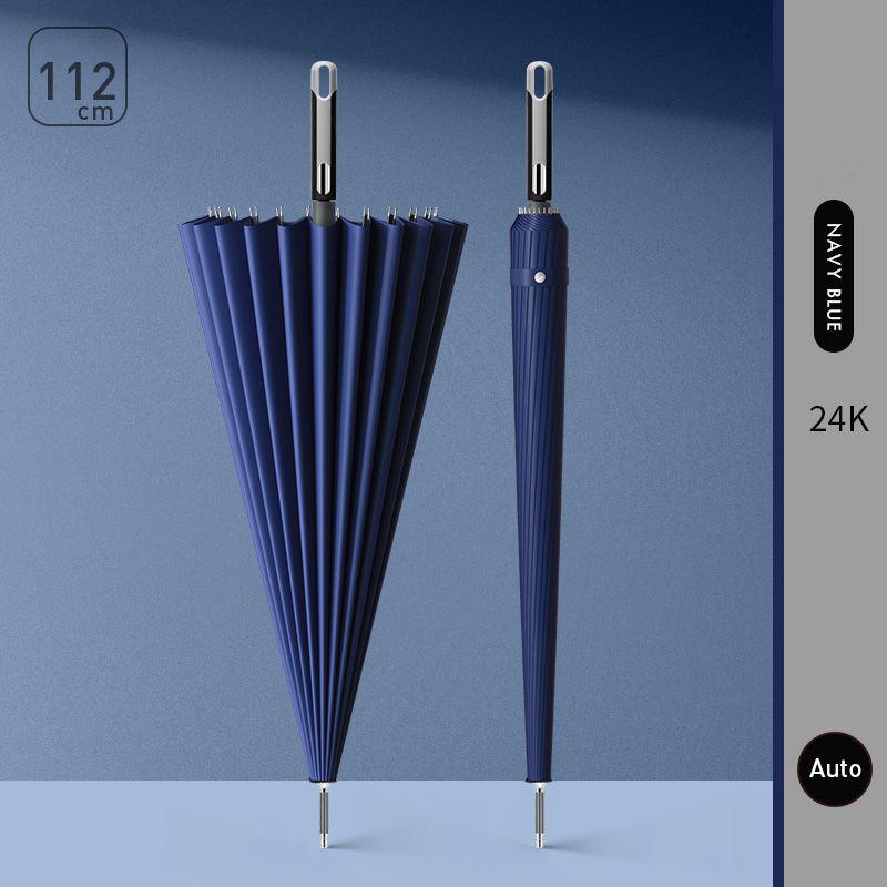 Super Strength Windproof 24 Ribs Umbrella Auto Open Long Handle Large Men Business Umbrella Reinforced Frame Sunshade For Female