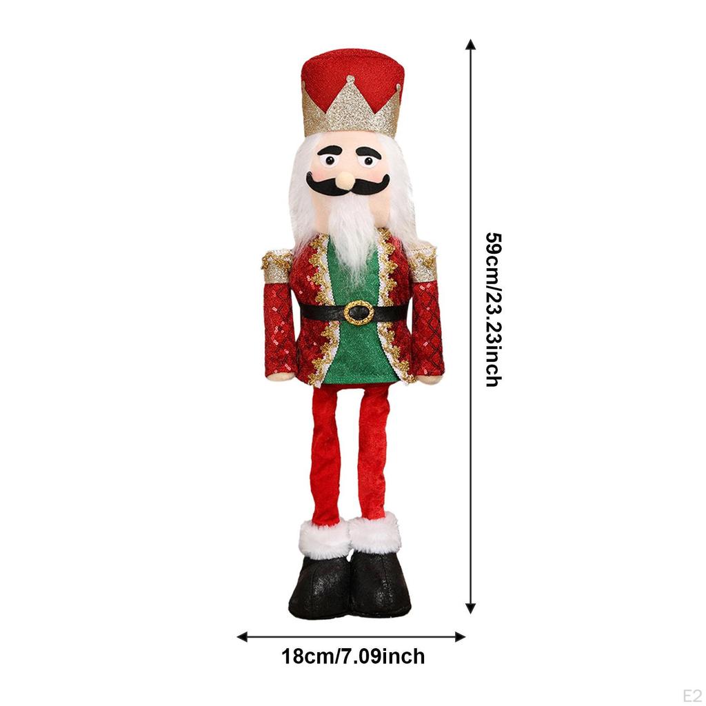 Christmas Nutcracker Decor Telescopic Santa Claus Figure Sculpture for Festival