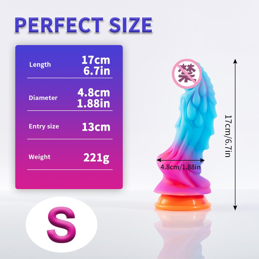 Adult toy anal plug sex toy liquid silicone shaped dildo colorful night light anal expansion dildo