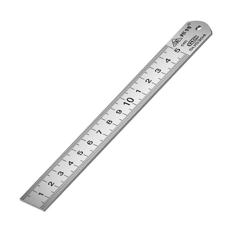 304 Stainless Steel Metric Straight Ruler, Thick Single-Sided Scale, Student Ruler