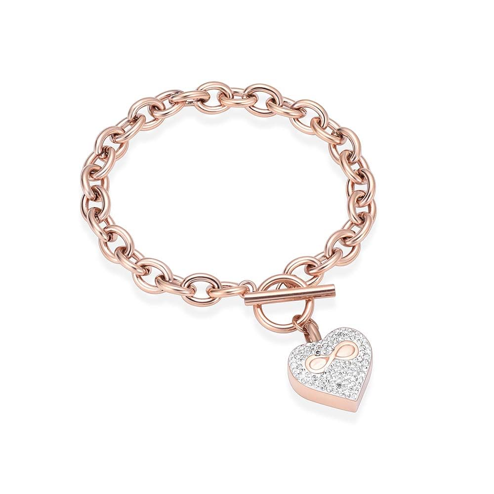 

Infinity Heart Cremation Bracelet Stainless Steel Urn Bangle for Memorial Keepsake Ash Jewelry [QGJNSGC] - Pet/Ashes -