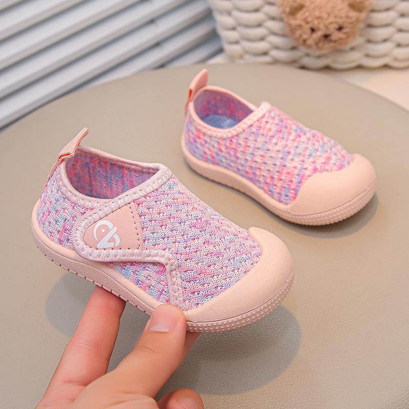 Baby Mädchen lässige Fly-Woven Mesh atmungsaktive Sneaker 2025 Frühling und Herbst neue weichsohlige Klettverschluss-Sneaker