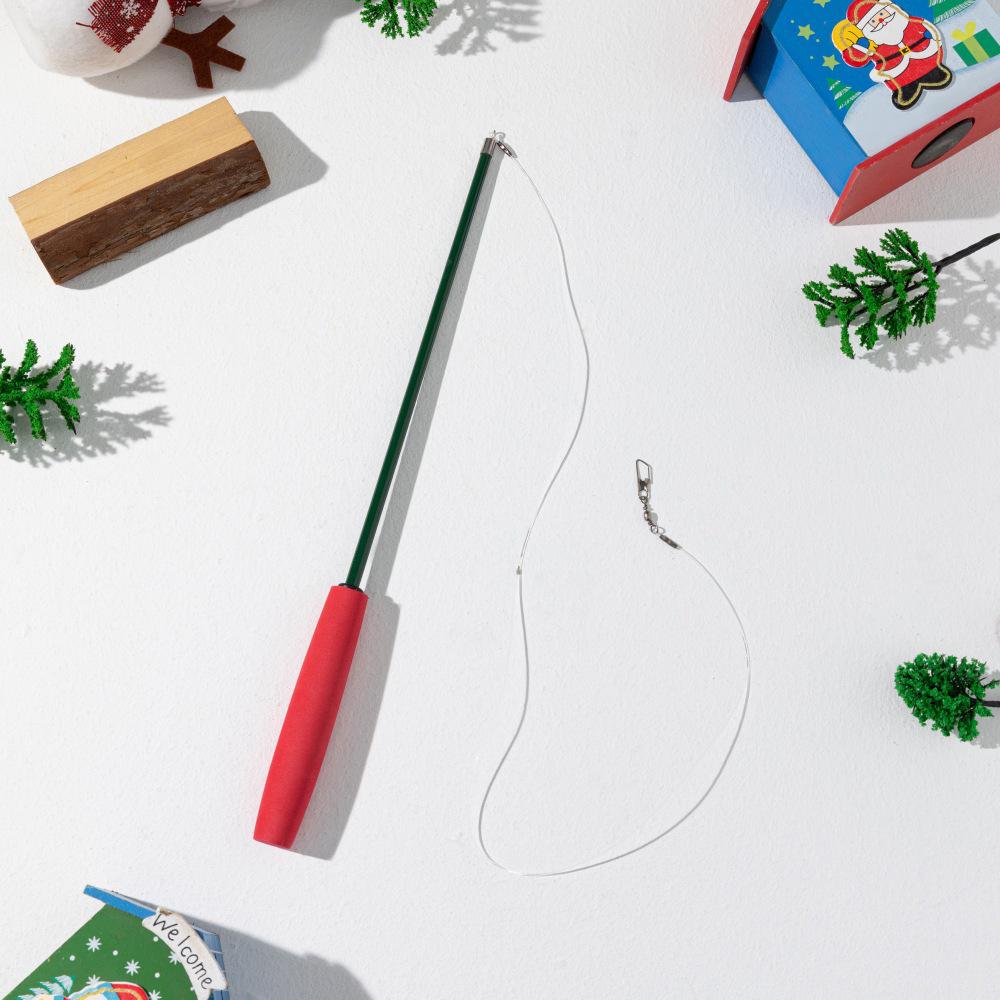 Popular Cat Teaser Stick: Three-Section Rod with Multiple Color Options for Self-Entertainment.