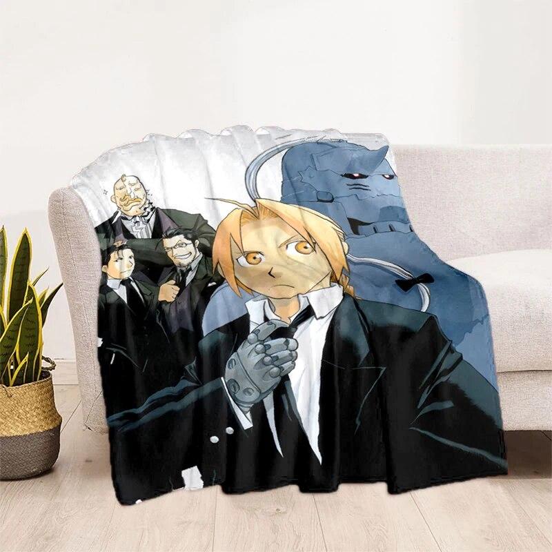 Fullmetal Alchemist Soft Plush Sofa Bed Throwing Cartoon Picnic Thin Blankets Modern Flannel  Cover Gedruckt Bettdecke Geschenk