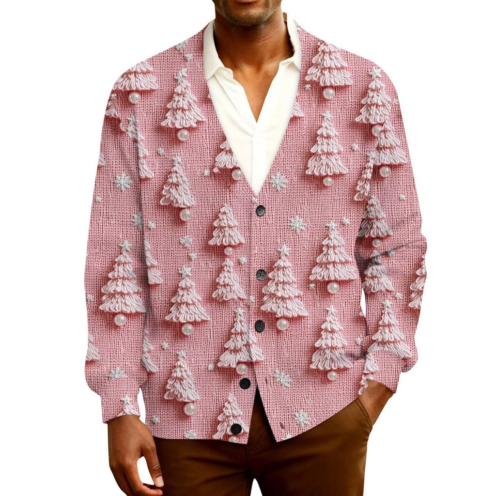 Men's Ribbed Knit Long-Sleeve Cardigan