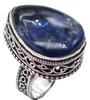 Sodalite Natural Gemstone Antique Silver Plated Ring US Size-7 A 303