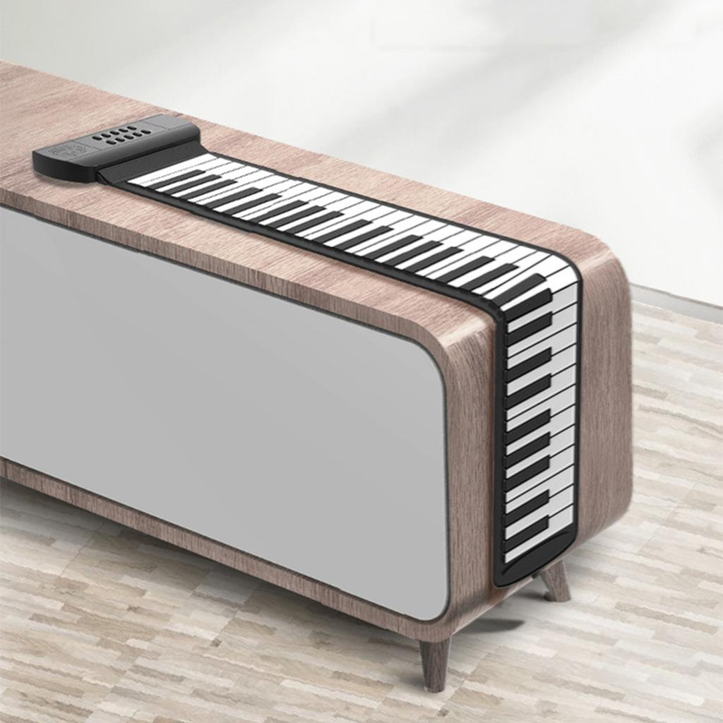 Roll Up Piano with Built In Speaker 16 Tones 6 Demos Supports Recording Sustain Headphone Jack Silent Hand Roll