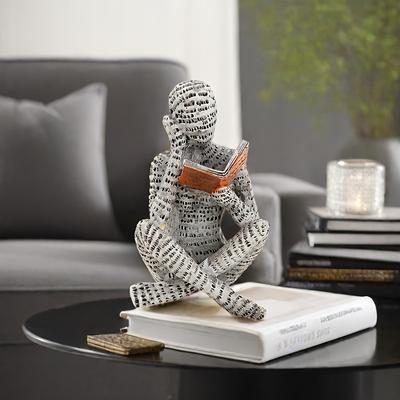 Modern Abstract Reading Figure - Unique Resin Home Decor for Bedroom, Desk, Office | Perfect Holiday Gift for Friends for Christmas