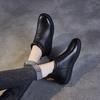 Johnature Genuine Leather Ankle Boots Casual Versatile Solid Color Soft Soled Flat Short Boots Women's Shoes
