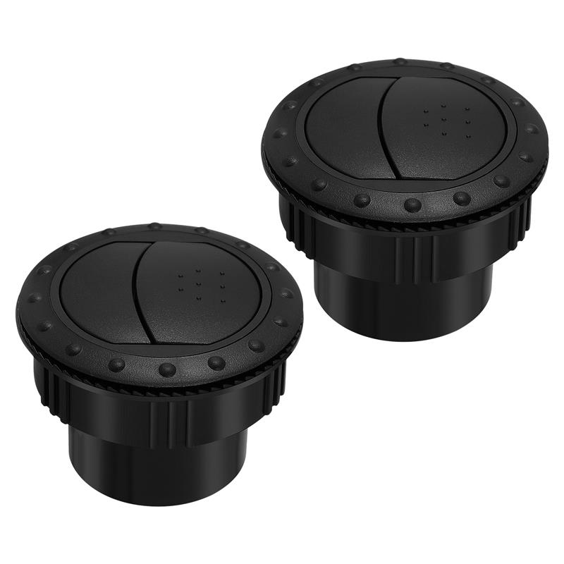 

2Pcs 60mm Dashboard Air Vent Outlet Air Conditioning Deflector Side Roof for Car RV ATV A1176 RV universal air conditioner vent чорний