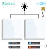 BSEED 1/2/3Gang Wifi Touch Switches With Capacitor 2Way For Stairs Corridors Lamps Tuya Smart Life Alexa App Control 2Pack