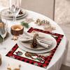 Set of 1/2/4/6/8 Christmas Placemats; 12X18 Inch Gnome Christmas Ball Linen Table Mats, Seasonal Winter Holiday Table Decor, Suitable for Family