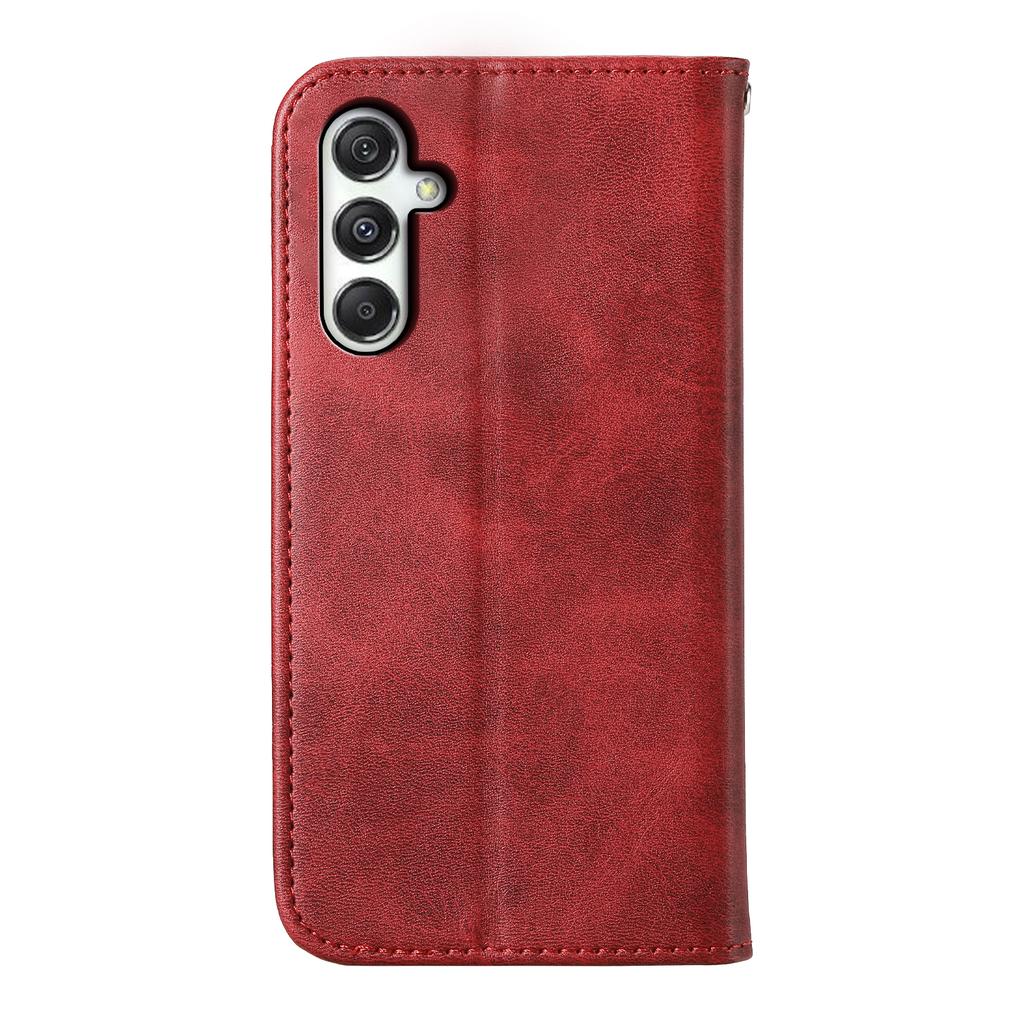 Für Samsung Galaxy M35 5G Hülle Kalbsledertextur PU-Leder Handyhülle mit Brieftasche