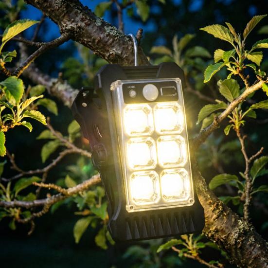 Solar Clip Light with Motion Sensor Intelligent Photosensitivity Outdoor LED Light for Garden And Camping No Wiring or Drilling High-Brightness COB