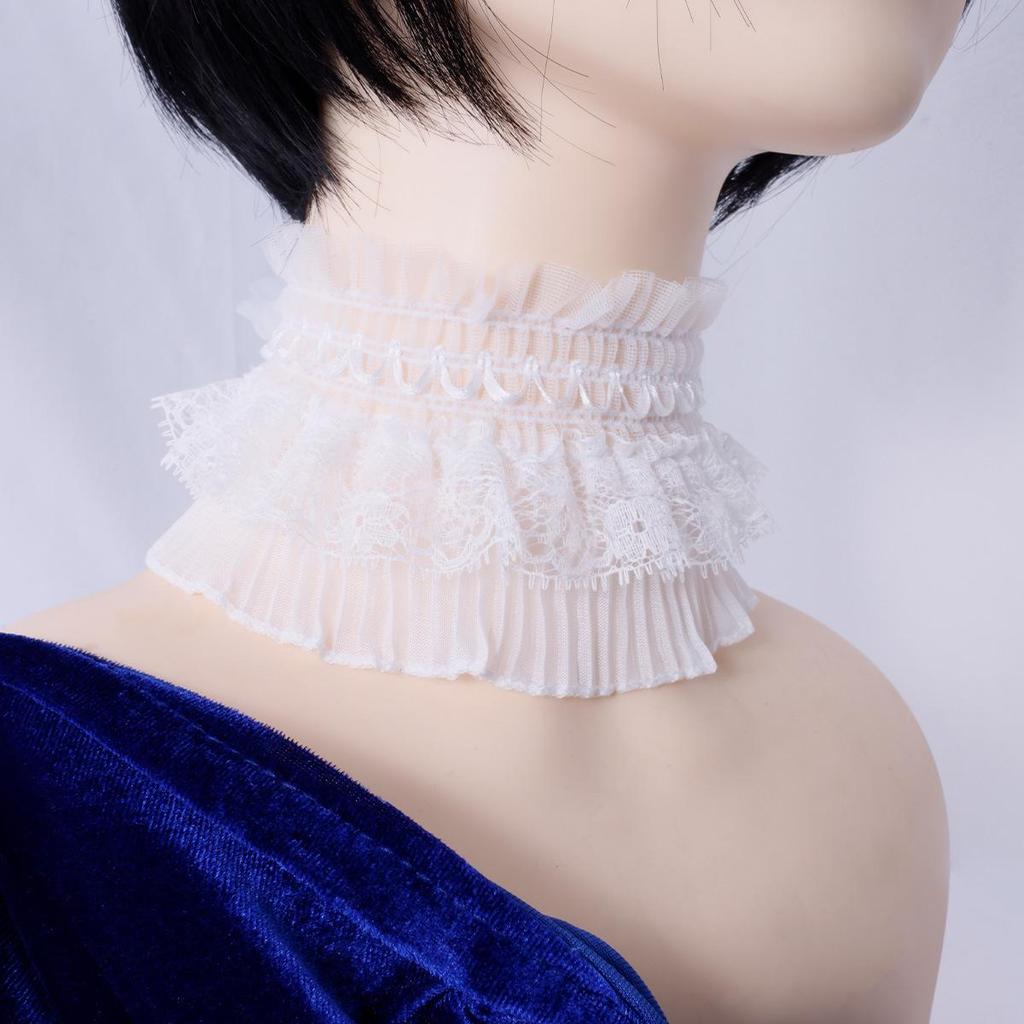 Korean Style Lace Neckwarmer Choker for Girls: Versatile High-Neck Jewelry To Cover Scars, Ideal for Autumn and Winter