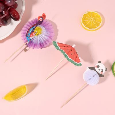 50Pcs Various Ornament Paper Umbrella Cocktail Parasols Drink Fruit Cake Topper Decorate Birthday Party Diy Home Supplies