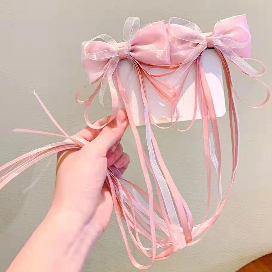 Gradient Silk Yarn Bow Butterfly Hairpin for Kids – Fairytale Style