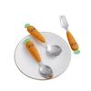 3-piece creative cartoon carrot tableware set stainless steel children's fruit food supplement fork spoon short handle tableware